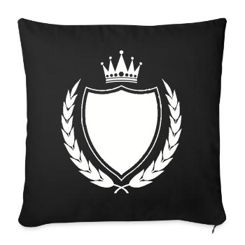 Emblème des armoiries royales - Housse de coussin décorative 45 x 45 cm - noir - Devant