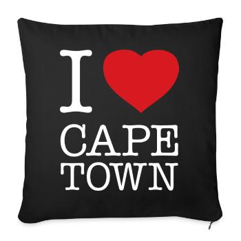 J’adore Cape Town Kapstadt - Housse de coussin décorative 45 x 45 cm - noir - Devant