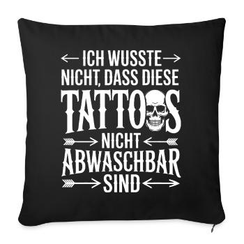 Déclaration du tatouage non lavable - Housse de coussin décorative 45 x 45 cm - noir - Devant