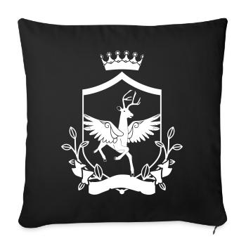 Cerf ailé – noble forêt héraldique animale - Housse de coussin décorative 45 x 45 cm - noir - Devant