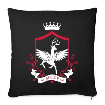 Cerf ailé – noble forêt héraldique animale - Housse de coussin décorative 45 x 45 cm - noir - Devant