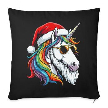 Santa Unicorn Xmas Magic Christmas - Sofa pillowcase 17,3'' x 17,3'' (45 x 45 cm) - black - Front