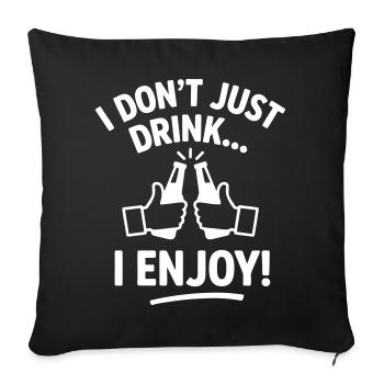 Non seulement je bois, mais j’aime aussi la drôle de bière - Housse de coussin décorative 45 x 45 cm - noir - Devant