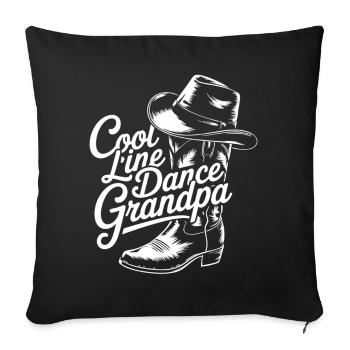 Danse en ligne Grand-père Western Look - Housse de coussin décorative 45 x 45 cm - noir - Devant