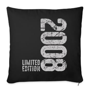 18th Birthday Boy Girl 18 Years 2008 Funny - Sofa pillowcase 17,3'' x 17,3'' (45 x 45 cm) - black - Front