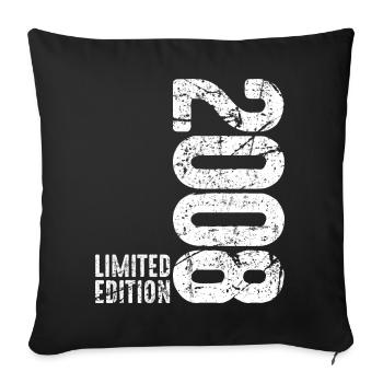 18th Birthday Boy Girl 18 Years 2008 Gift - Sofa pillowcase 17,3'' x 17,3'' (45 x 45 cm) - black - Front