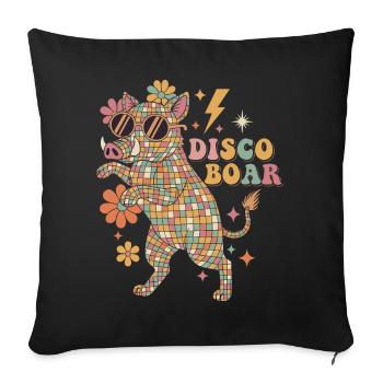 Techno disco Boar Boar Party Disco Ball Drôle - Housse de coussin décorative 45 x 45 cm - noir - Devant