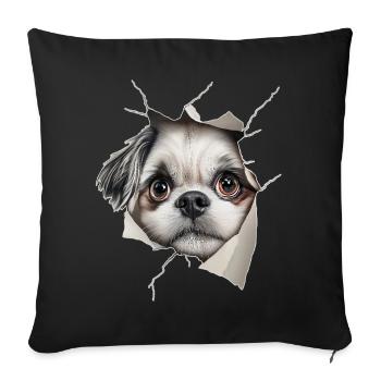 shih tzu - Sofa pillowcase 17,3'' x 17,3'' (45 x 45 cm) - black - Front