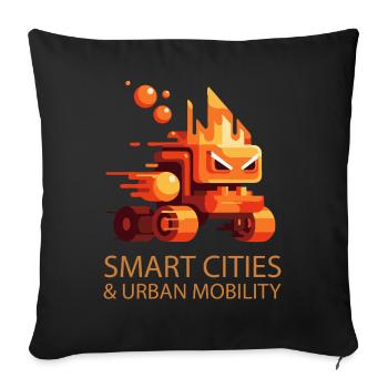 Smart Cities Urban Mobility - Sofa pillowcase 17,3'' x 17,3'' (45 x 45 cm) - black - Front