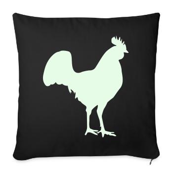 Silhouette du coq - Housse de coussin décorative 45 x 45 cm - noir - Devant