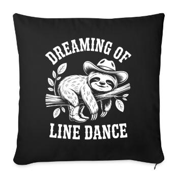 Dreaming sloth doing line dancing - Sofa pillowcase 17,3'' x 17,3'' (45 x 45 cm) - black - Front