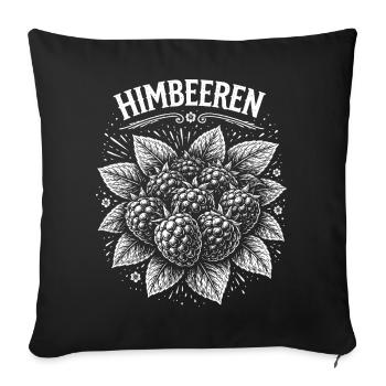 Raspberries Botanical Screen Print - Sofa pillowcase 17,3'' x 17,3'' (45 x 45 cm) - black - Front