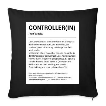 Controller(in) Design Print - Sofakissenbezug 45 x 45 cm - Schwarz - Vorne