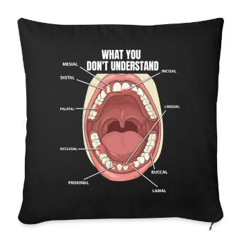 Surfaces dentaires Assistant dentaire Dentiste - Housse de coussin décorative 45 x 45 cm - noir - Devant