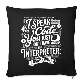 Codeflüstern Nerdleben - Housse de coussin décorative 45 x 45 cm - noir - Devant