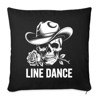 Line Dance Skull with Rose - Sofa pillowcase 17,3'' x 17,3'' (45 x 45 cm) - black - Front