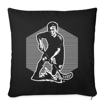 Fresh floorball motif for floorball - Sofa pillowcase 17,3'' x 17,3'' (45 x 45 cm) - black - Front