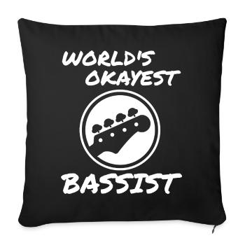Bassiste le plus correct du monde Bassiste drôle - Housse de coussin décorative 45 x 45 cm - noir - Devant