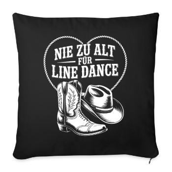 Jamais trop vieux pour la danse en ligne Western Heart - Housse de coussin décorative 45 x 45 cm - noir - Devant