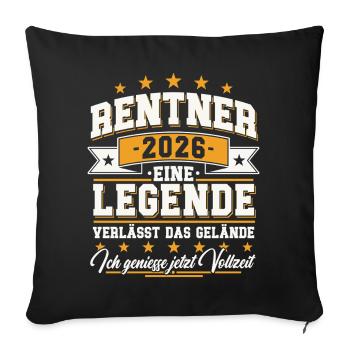 Retraités 2026 - Une légende quitte le site - Housse de coussin décorative 45 x 45 cm - noir - Devant