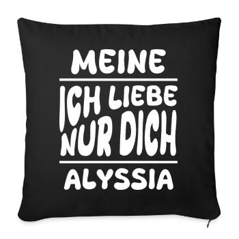 Dear Alyssia, - Sofa pillowcase 17,3'' x 17,3'' (45 x 45 cm) - black - Front