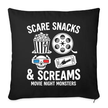 Scare Snacks & Screams - Sofakissenbezug 45 x 45 cm - Schwarz - Vorne
