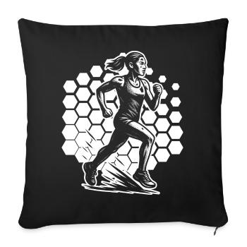 Clear running message - Sofa pillowcase 17,3'' x 17,3'' (45 x 45 cm) - black - Front