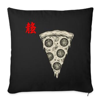 Pizza Asian - Sofa pillowcase 17,3'' x 17,3'' (45 x 45 cm) - black - Front