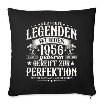 Cadeau d’anniversaire Vintage Born Legends 1956 - Housse de coussin décorative 45 x 45 cm - noir - Devant