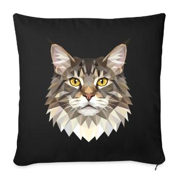 Maine Coon Cat Cat Mom Cat Maine Coon Cats - Sofa pillowcase 17,3'' x 17,3'' (45 x 45 cm) - black - Front