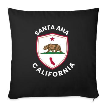 Santa Ana Bear Shield California - Sofa pillowcase 17,3'' x 17,3'' (45 x 45 cm) - black - Front