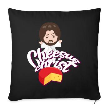 Jésus Drôle d’Humour - Housse de coussin décorative 45 x 45 cm - noir - Devant