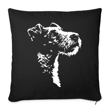 Fox Terrier Silhouette Fox Terrier Dogs Wilsigns - Sofa pillowcase 17,3'' x 17,3'' (45 x 45 cm) - black - Front