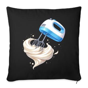 Whipping Cream Hand Mixer Baking Design - Sofa pillowcase 17,3'' x 17,3'' (45 x 45 cm) - black - Front