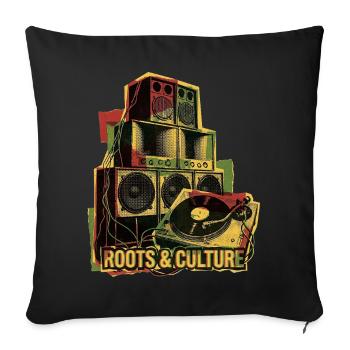 Système de son Roots Reggae Dub - Housse de coussin décorative 45 x 45 cm - noir - Devant
