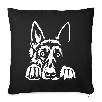 German Shepherd "Black Edition" - Sofa pillowcase 17,3'' x 17,3'' (45 x 45 cm) - black - Front