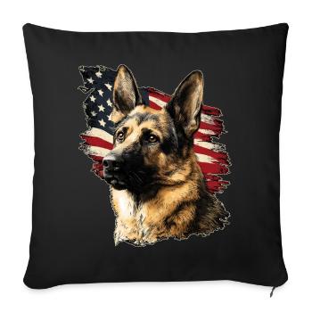 German Shepherd USA - Sofa pillowcase 17,3'' x 17,3'' (45 x 45 cm) - black - Front