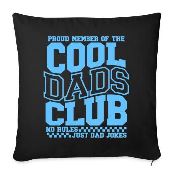 Cadeau de papa pour la fête des pères - Club des papas cool - Housse de coussin décorative 45 x 45 cm - noir - Devant