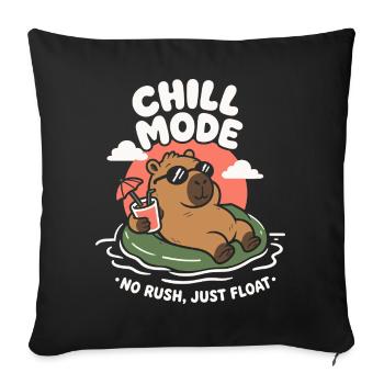 Chill Mode Summer Capybara - Sofa pillowcase 17,3'' x 17,3'' (45 x 45 cm) - black - Front