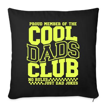 Cadeau de papa pour la fête des pères - Club des papas cool - Housse de coussin décorative 45 x 45 cm - noir - Devant