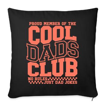 Cadeau de papa pour la fête des pères - Club des papas cool - Housse de coussin décorative 45 x 45 cm - noir - Devant