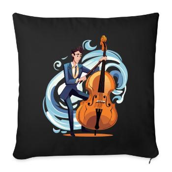 Coastal Jazz Cello in the Storm - Sofa pillowcase 17,3'' x 17,3'' (45 x 45 cm) - black - Front