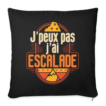 J'peux pas j'ai Escalade - Housse de coussin décorative 45 x 45 cm - noir - Devant