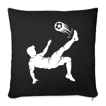 Fallrückzieher Fussball Silhouette - Sofakissenbezug 45 x 45 cm - Schwarz - Vorne
