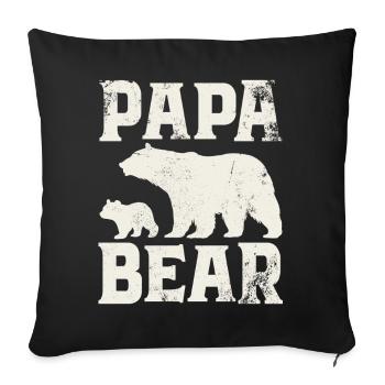 Papa Bear - Father Father's Day Gift - Sofa pillowcase 17,3'' x 17,3'' (45 x 45 cm) - black - Front