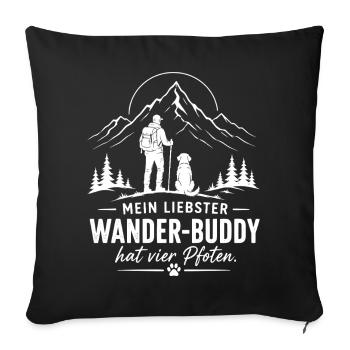 Wander Outfit für Hunde Besitzer Golden Retriever  - Sofakissenbezug 45 x 45 cm - Schwarz - Vorne
