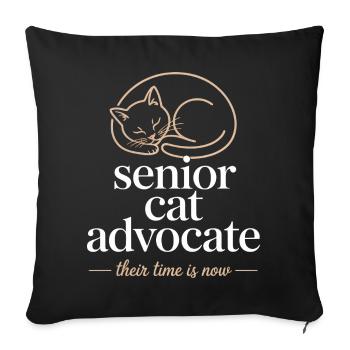 Senior Cat Advocate Tee - Sofa pillowcase 17,3'' x 17,3'' (45 x 45 cm) - black - Front