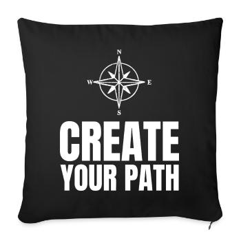 Create Your Path - Sofa pillowcase 17,3'' x 17,3'' (45 x 45 cm) - black - Front