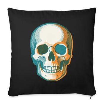 Retro Pop Skull - Sofa pillowcase 17,3'' x 17,3'' (45 x 45 cm) - black - Front