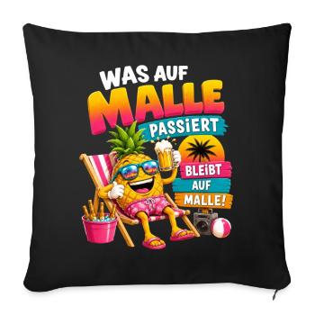 Was auf Malle passiert bleibt auf Malle Fun Spruch - Sofakissenbezug 45 x 45 cm - Schwarz - Vorne